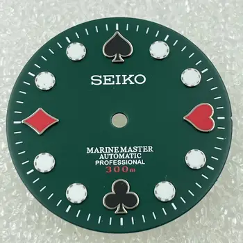 Naujas NH35 modifikuotų dial tinka Seiko NH36 mechaniniai judesiai su žalia vandens dvasios, užrašu ir švyti žalia