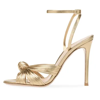 Europos ir Amerikos moterų didelio dydžio seklių aukso stiletto sandalai mados pokylių Šalies batų fabriko tiesioginio pardavimo
