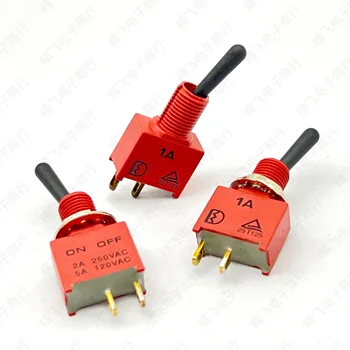 1 vnt Taivano mažas perjungti jungiklį Q11A du-pin dvi-greitis mažas perjungimo jungiklis 2-pin, 2 greičių sūpynės jungiklis raudona