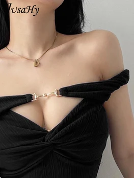 JusaHy Moterų Nauja Y2K Krūtinės Įvyniojimas Kietas Seksualus&High Street Liesas Suknelės Ruožas Slim Prašmatnus Tuščiaviduriai Iš Klubo Mini Suknelė 2023