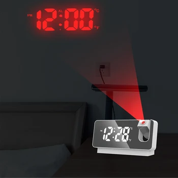 LED Skaitmeninis Laikrodis-Žadintuvas Žiūrėti Lentelėje Elektroninių Darbalaukio Laikrodžius, USB Pabusti Digital Projection Alarm Clock Lentelė Elektroninės Signalizacijos