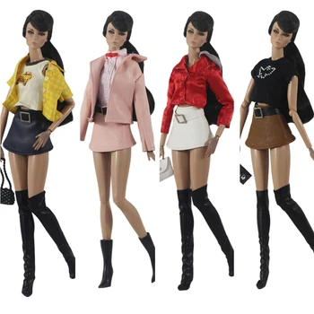 2022 naujų Drabužių set / top + sijonas + batai + bag / lėlės priedai drabužių rudens dėvėti aprangą 30cm Xinyi FR ST Barbie Lėlės