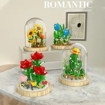 Namų Dekoro Nustebinti Ir Romantiškas Blokai Kūrybos Dovana Maža Dalelė Rožių Ir Vazoninių Chrizantemų Puokštė Gėlių 