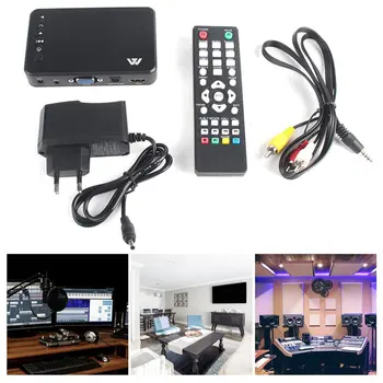Mini Full HD1080P Multimedia Player Nešiojamosios automatinio Paleidimo USB Išorinių HDD, SD U Disko VGA, AV Player Home Automobilių Office Dropshipping