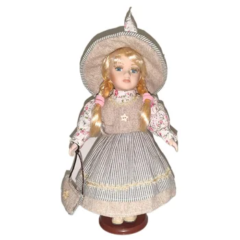 30cm Šviesiai rudos skir kaimo Lauko Kaime porceliano Leisur mergina lėlės Europos keraminės lėlės stiliaus namų puošybai Kalėdų dovanos