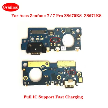 Originalą Asus Zenfone 7 7 Pro ZS670KS ZS671KS USB Įkrovimo lizdas Dock Tipo C Mikrofono Modulio Jungties Valdybos Flex Kabelis