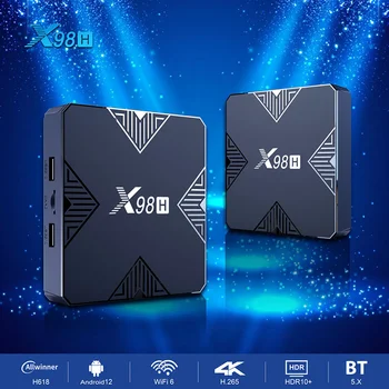 Smart TV BOX X98H Android 12 Allwinner H618 BT5.0 Wifi 2.4 G 5G 4K Media Player 