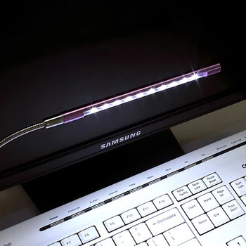 USB LED Naktinis Apšvietimas Lankstus 5V Nešiojamojo kompiuterio Klaviatūra Skaitymo Apšvietimo USB LED Stalas Knyga, Lempa, Sidabro/Juoda/Auksinė/Violetinė/Sidabrinė/Raudona