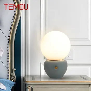 TEMOU Keramikos Stalo Lempos mygtukinis apšvietimo Reguliatorius šiuolaikinės LED Šiaurės Kūrybos Dekoratyvinis Stalo Apšvietimas
