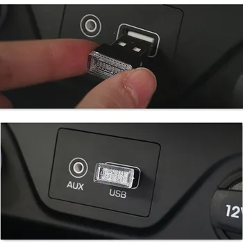 Automobilio LED Dekoratyvinės Lempos USB Šviesos peugeot 308 seat ibiza bmw e46 ford focus 3 