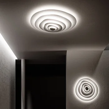 Šiuolaikinės Metinių Žiedų LED Lubų Liustra dega Gyvenamasis Kambarys Studijų Bangos Formos Dekoro Blizgesio Šiltų Namų Miegamojo Lubų Lempa