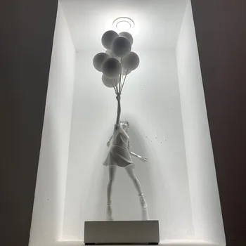 Balionas Mergina Išgydyti Departamento Apdailos Bansky Skulptūra Burbulas FlyingBalloonsGirl Dovanos ins Mados Žaislai