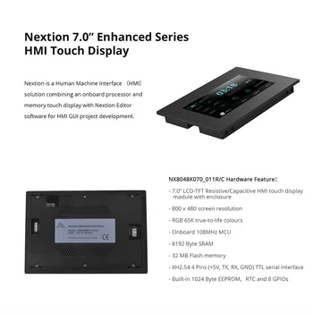 NEXTION Patobulintas NX8048K070-011C/R Capacitive/Varžinio Jutiklinis HMI Ekranas Full Ekraną Su Talpyklos USART TFT LCD Modulis