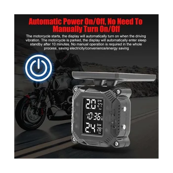 Motociklų Padangų Slėgio kontrolės Ekranas su Motociklo Padangų Aptikimo Aukštai Temperatūrai Atsparus Stebėjimo Sistema