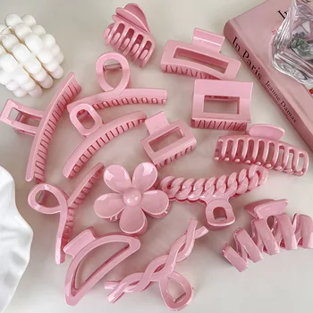 UXSL Naujas Sweet Pink Serijos Plaukų, Nagų, Akrilo Staigius Geometrijos Žiburių Krabų Plaukų Clips galvos Apdangalai už Moterų Mergina, Plaukų Aksesuarai