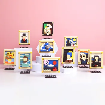 Garsių pasaulio Klasikinės Tapybos Van Gogh SS Rinkiniai modelių Kūrimo Rinkiniai Kūrybos Blokai Vaikams, Žaislai Chilaren Mergaičių Draugai Plytų Menas
