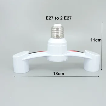 AC E27 2 e27 Vadovai Splitter led lemputės bazės Konverteris Lizdo Laikiklį maitinimo Adapteris Lempos Pagrindo Pratęstas Šviesos diodų (LED) Lempos P1