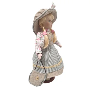 30cm Šviesiai rudos skir kaimo Lauko Kaime porceliano Leisur mergina lėlės Europos keraminės lėlės stiliaus namų puošybai Kalėdų dovanos