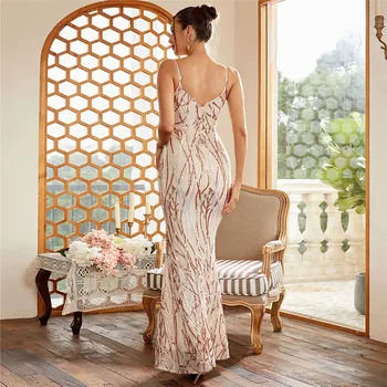 Aliunique Dviguba V Rankovių Spalvotų China Maxi Suknelė Šalis Suknelė Moterims 2023 Elegantiškas Vakaras Moterų Aukso Prom Vestuvinė Suknelė