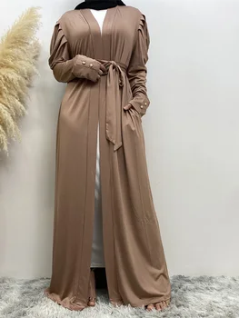 Musulmonė Moteris Abaja Islamo Mados Suknelės ilgomis Rankovėmis Kuklus Skraiste Turkija Kaftan moteriški Drabužiai Dubajus Maroko Ramadanas Kimono