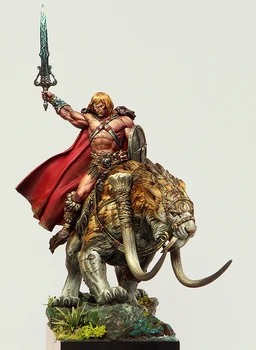 Naujas Nesurinkti 1/24 senovės žmogus, karys su kardu (su beast ) （SU PAGRINDO ） Dervos Pav Unpainted Modelio Rinkinys