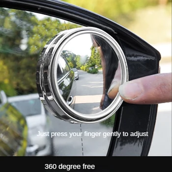 2vnt Automobilių Apvalus Rėmo Išgaubti aklojoje Veidrodžių 360 Laipsnių Reguliuojamas Aišku, galinio vaizdo Papildomas galinio vaizdo Automobilis Priedai