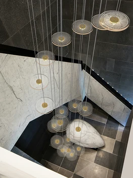 Laiptai Ilgai Liustra Dizaineris LED Šviesos Rungtynių Šiuolaikinės Paprastas Pakabukas Lempa Kambarį Lubų Liustra