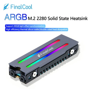 FinalCool ARGB M. 2 SSD Heatsink 5V 3Pin Aliuminio Šilumos Kriaukle M2 NVMe 2280 Kietojo Standžiojo Disko Aura Sync Aušintuvo Radiatorius