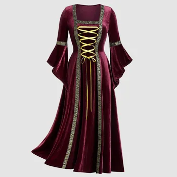 Helovyno Cosplay Viduramžių Derliaus Airijos Marškinėliai Suknelė Cosplay Kostiumas Moterims Princesė Tvarstis Gotikos Retro Šalis Suknelė