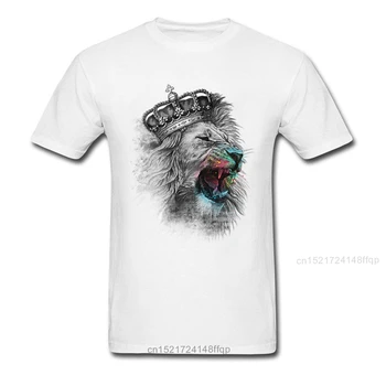 2018 m. King Lion, Pilka, T-marškinėliai Vyrams, Naują Atvykimo 3D Tapyba Vasaros Viršūnes Stilingas Gyvūnų Dizaineris Marškinėliai, Siaubo Stiliaus