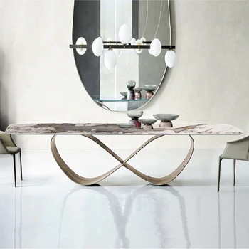 Specialus bronzos ryškus veidas lentelė italijos prabangių roko plokštelę, valgomasis stalas ir kėdės derinys modelį, kambario dizainas, pritaikymas