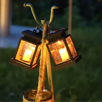Nešiojamų LED Lauko Saulės Powered Garden Light Flameless Žvakė Vandeniui Lauko Apšvietimas Kabinti Saulės Žibintai Stovykla