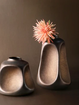 Rankų Darbo Keramikos Gilding Vaza Apdailos Retro Paprasta Zen Gėlių Konteinerių Patalpų Kambarį Namo Apdaila