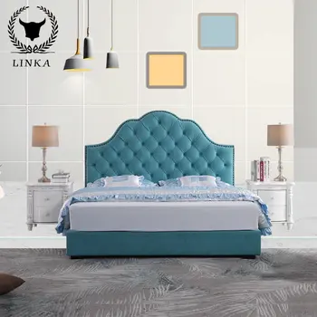 Amerikos audinio šviesos prabangus modernaus minimalistinio individualų miegamojo dvigulę lovą, vestuvės