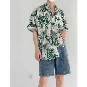 Aukštos Kokybės 2023 Naujas Vasaros Laisvalaikio Karšto Pardavimo Spausdinti Havajų Marškinėliai vyriški Atostogų Tiekimo Kontrasto Spalvų Vyrų Marškinėliai H118