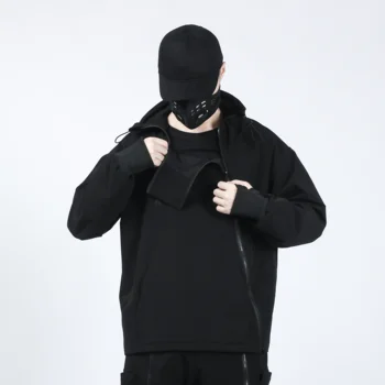 Silenstorm ilgas kaklas šviesos striukė techwear streetwear ninjawear estetinės futuristinis