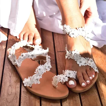 Moterų Vestuvių Batai, Sandalai Boho Bohemijos Paplūdimys Vestuvių Sandalai Moterims Fifo Gėlių Butas Batai Atsitiktinis Loafer Vasaros Dydis 43