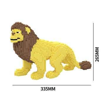 XIZAI 8008 Geltona Vyras Liūtas Laukinių Gyvūnų Augintinių Modelis 34cm ilgio 