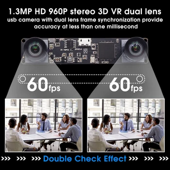 ELP be Iškraipymų 3D Stereo Kameros Modulis, Nemokama Vairuotojo 2560x960P 60fps Dvigubo Objektyvo sinchroninio Usb Kamera Robotas vizija