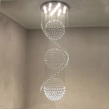 OULALA Šiuolaikinės Kristalų Pakabukas Šviesos diodų (LED) Kūrybos Prabanga Šviestuvo Lempų, skirtų Namų Kambarį Vila Dvipusis Laiptų Dekoras