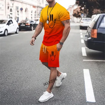 2023 Vyras Tendencija T-shirt Prabangos Prekės Tracksuit Mados Vyrų Laisvalaikio Drabužių Streetwear Vasaros Negabaritinių Trumpas Rankovės Šortai Rinkiniai