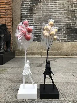 Balionas Mergina Išgydyti Departamento Apdailos Bansky Skulptūra Burbulas FlyingBalloonsGirl Dovanos ins Mados Žaislai