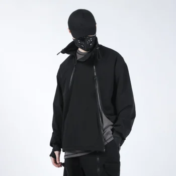 Silenstorm ilgas kaklas šviesos striukė techwear streetwear ninjawear estetinės futuristinis