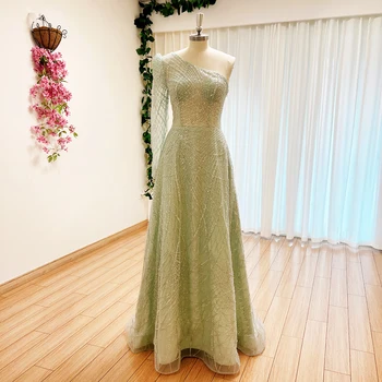 Elegantiškas Dubajus Vakaro Suknelė Moterims 2023 Vieną Petį Aline ilgomis Rankovėmis Karoliukai China Oficialų Prom Vestuvių Svečias Šalis, Chalatai