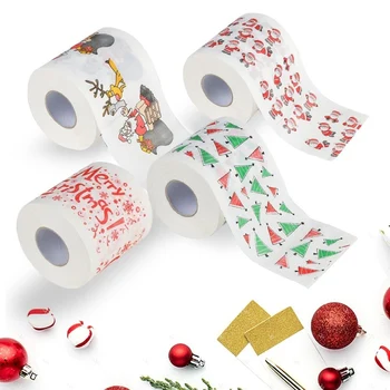 Kalėdų Tualetinio Popieriaus Ritinėlio Santa Claus Namų Vonios Popieriaus Kalėdų Dekoro Spausdinimo Audinio Roll Kalėdinė Dekoracija Namuose
