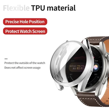 BEHUA Pilnas draudimas Atveju, Huawei Žiūrėti 3/ 3 Pro 46mm 48mm Protector Ekrano TPU Apvalkalas Naujas Plonas Krašto Bamperis Smartwatch Priedai
