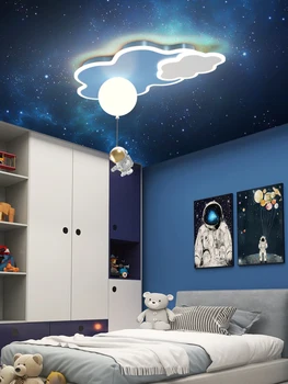 Šiuolaikinių Led Lubų šviesos Žibintus, Namuose Vaikų kambarį, Studijų Miegamasis Kūdikių Animacinių filmų Mėlynos Debesų Astronautas LED Šviestuvo Šviesos Šviestuvas