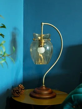 Amerikos Prabangus Retro Vintage Stalo Lempa Atmosfera LED E27 Stiklas Geležies meno Stalo Žibintai namų dekoro kavos staliukas, Miegamojo Lovos