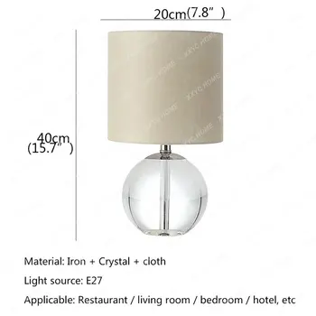 Dimeris Lentelė Šviesos Šiuolaikinio Paprastas Stalo Lempos Apvalios Kristalų LED vidaus Lova Apdaila