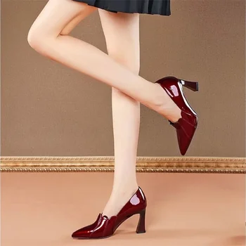 Moterų Mados Saldus Juoda Aukštos Kokybės Juostele Modelis Paslysti ant Aukšto Kulno Batai Moterims Mielas Komfortą Siurbliai Zapatos De Mujer G385